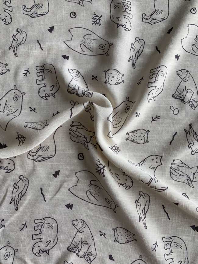 suna textile printed spun bamboo fabric